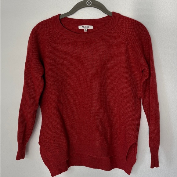 Madewell burnt Orange Red Crew Neck Sweater with Merino Wool alpaca blend - Picture 1 of 11